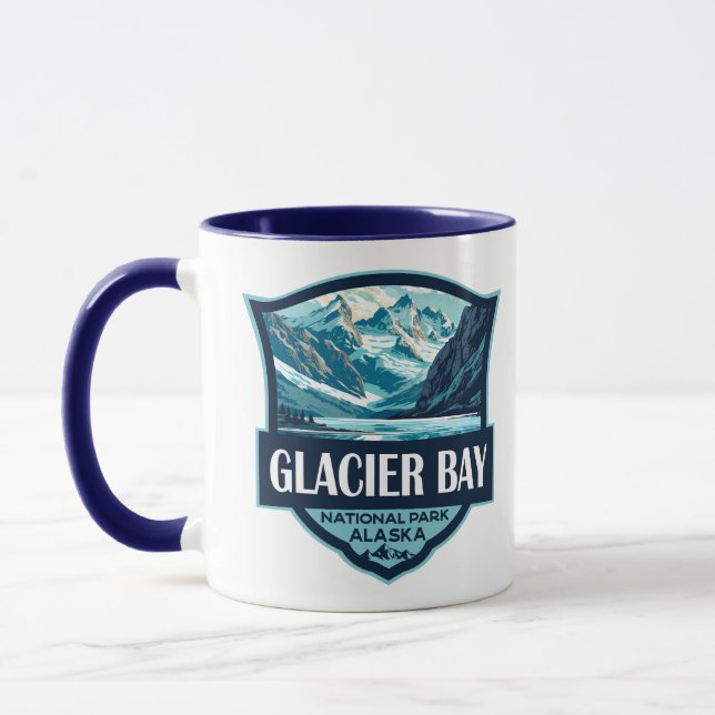 Glacier Bay National Park Illustration Retro Mug (Left)