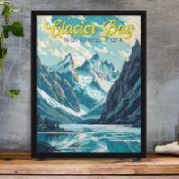 Glacier Bay National Park Illustration Retro