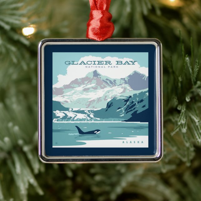 Glacier Bay National Park | Orca Metal Tree Decoration (Tree)