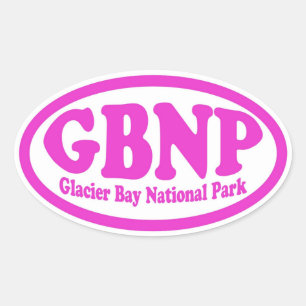 Glacier Bay National Park pink oval sticker