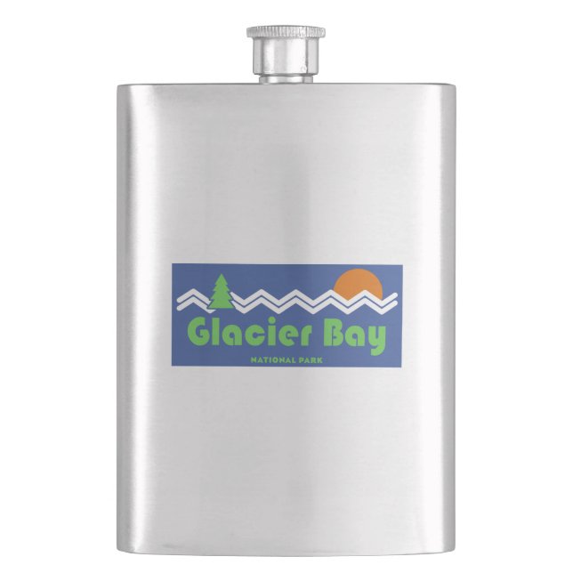 Glacier Bay National Park Retro Hip Flask (Front)
