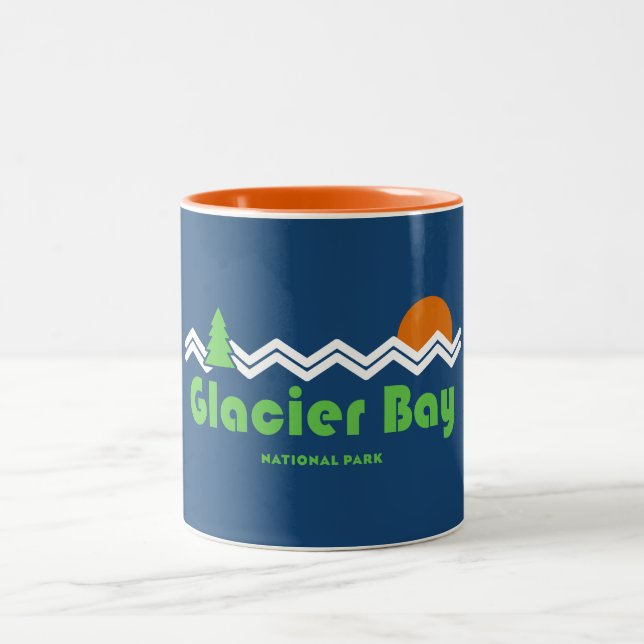 Glacier Bay National Park Retro Two-Tone Coffee Mug (Center)