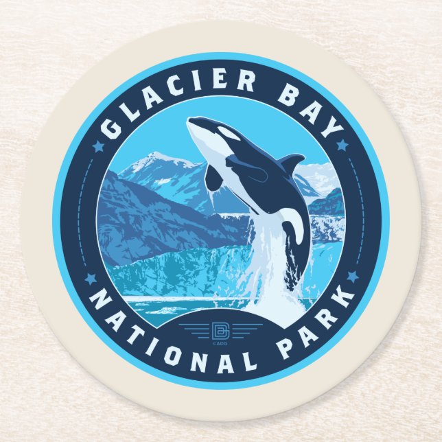 Glacier Bay National Park Round Paper Coaster (Front)