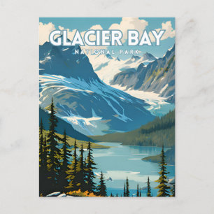 Glacier Bay National Park Travel Poster Postcard