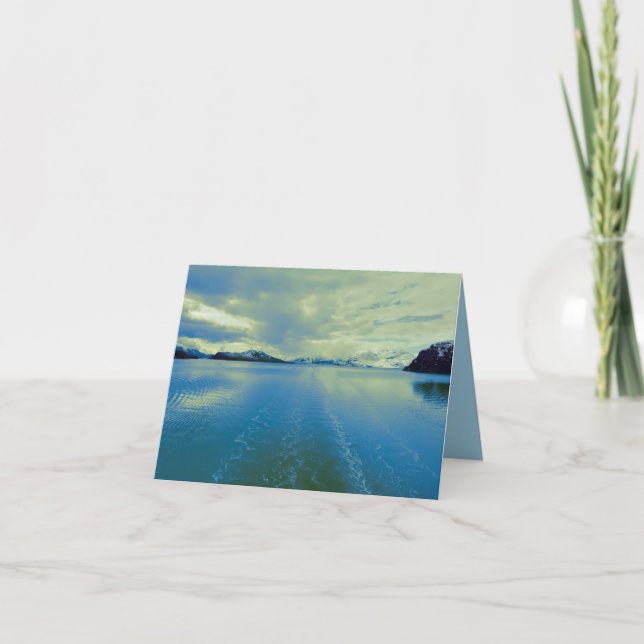 Glacier Bay National Park with blue water & sky Thank You Card (Front)