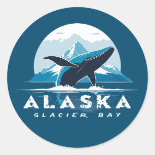 Glacier Bay Whale - Alaska Classic Round Sticker