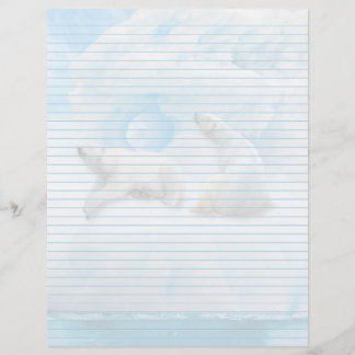 Glacier Bears Lined - 8.5" x 11" Stationery Sheet