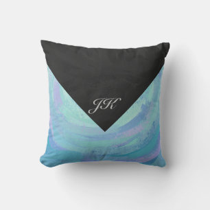 Glacier Blue Monogram Cushion