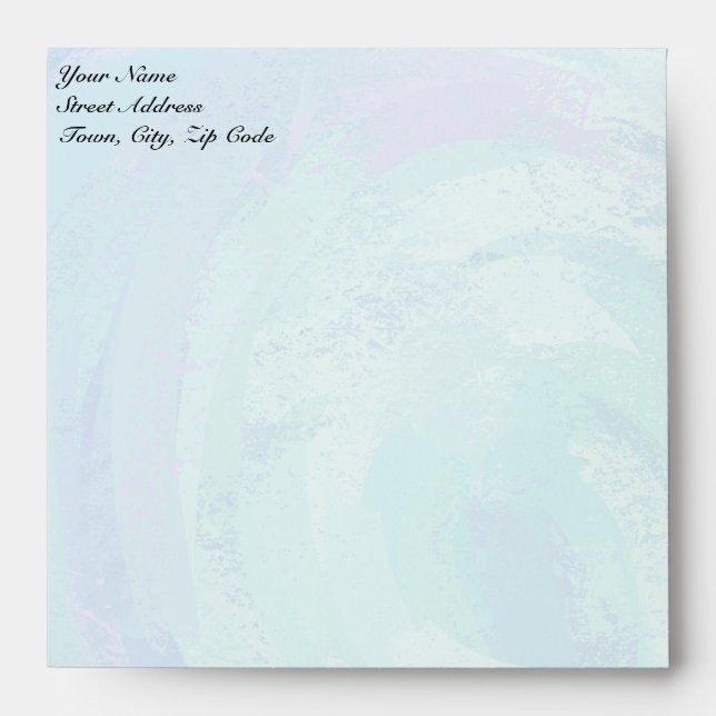 Glacier Blue Monogram Envelopes (Front)