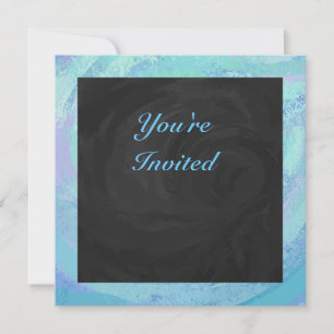 Glacier Blue Monogram Invitation