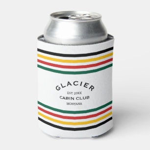 Glacier Cabin Club Custom Crest Park Stripe Can Cooler