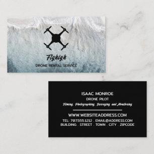 Glacier Drone Silhouette, Drone Pilot Business Card
