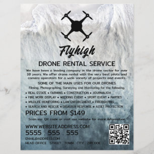 Glacier Drone Silhouette, Drone Rental Company Flyer