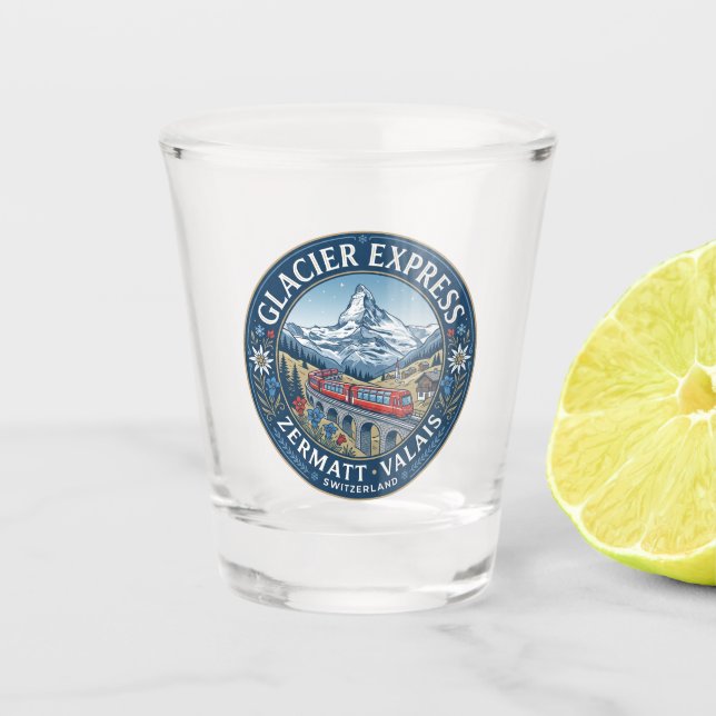 Glacier Express Route Switzerland Shot Glass (Front)
