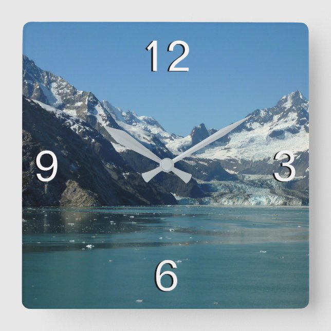 Glacier-Fed Waters of Alaska Square Wall Clock (Front)