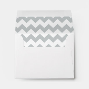 Glacier Grey White Chevron Pattern Envelopes