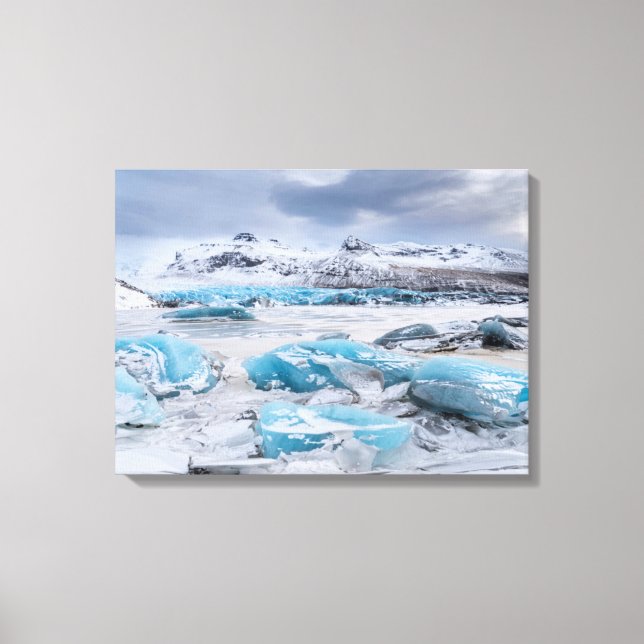 Glacier Ice landscape, Iceland Canvas Print (Front)