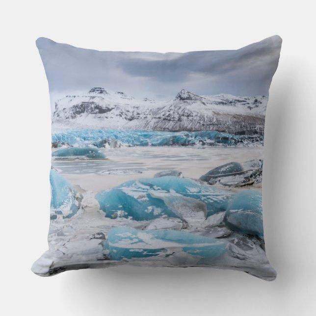 Glacier Ice landscape, Iceland Cushion (Front)