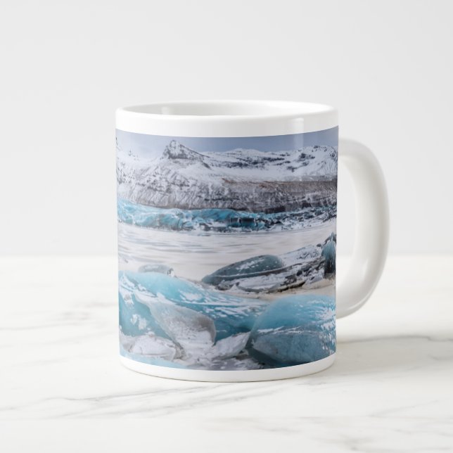 Glacier Ice landscape, Iceland Large Coffee Mug (Front Right)