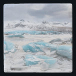 Glacier Ice landscape, Iceland Stone Coaster<br><div class="desc">Svinafellsjoekull Glacier in Vatnajokull during winter. Glacier front and the frozen glacial lake. | Martin Zwick / DanitaDelimont.com</div>