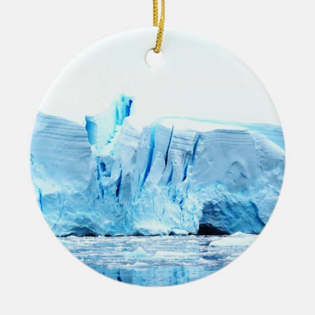 Glacier in Antarctica Ceramic Tree Decoration (Front)