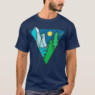 Glacier Lake Moonlight Doodle T-Shirt