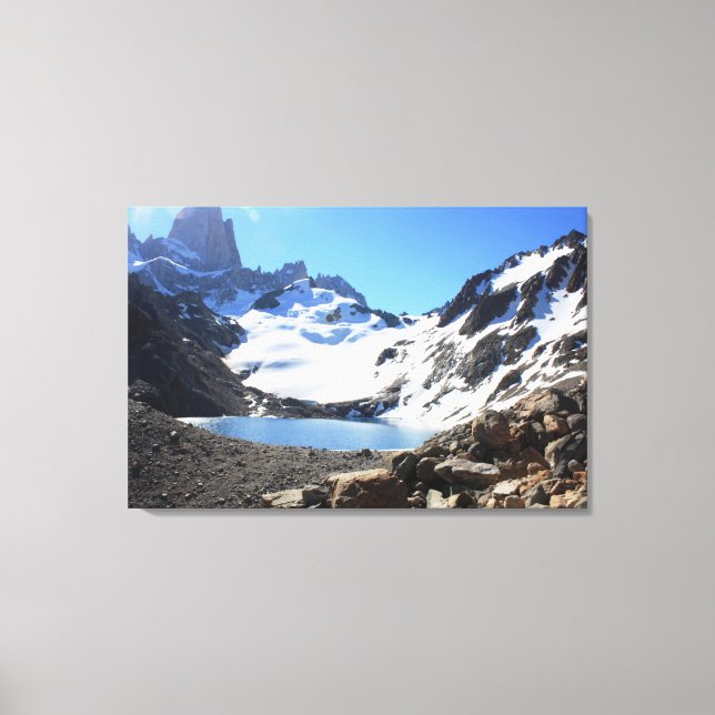 Glacier Lake Near Mount Fitz Roy Canvas Print (Front)