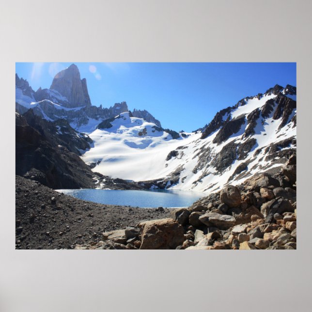 Glacier Lake Near Mount Fitz Roy Poster (Front)