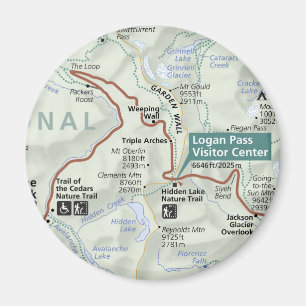 Glacier (Montana) map magnet