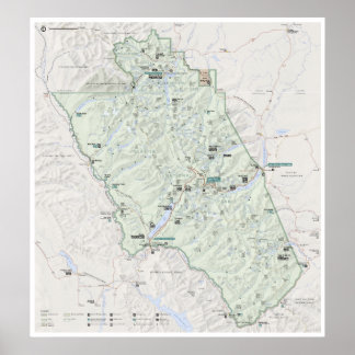 Glacier (Montana) map poster