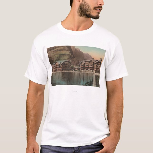 Glacier, MT - View of the Many Glacier Hotel T-Shirt (Front)