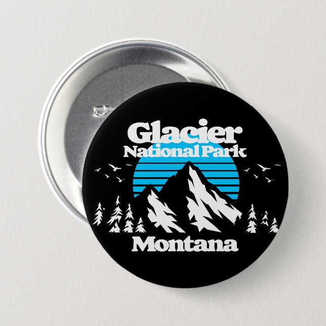 Glacier National Park 7.5 Cm Round Badge (Front & Back)