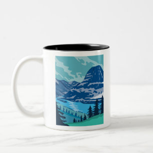 Glacier National Park and Kintla Lake in Montana Two-Tone Coffee Mug