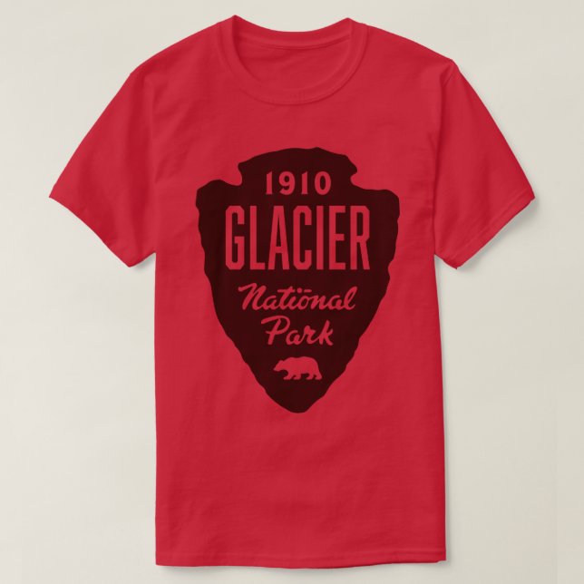 Glacier National Park Bear Arrowhead Brown T-Shirt (Design Front)