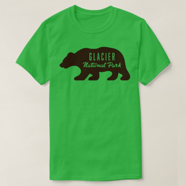 Glacier National Park Bear Brown T-Shirt (Design Front)