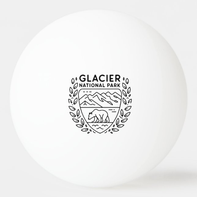 Glacier National Park Bear Emblem Ping Pong Ball (Front)