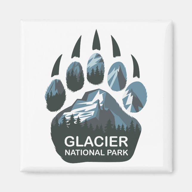Glacier National Park Bear Paw Magnet (Front)