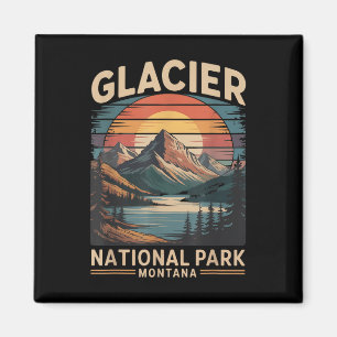 Glacier National Park Bear Vintage Montana Hiking Magnet