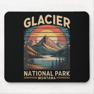Glacier National Park Bear Vintage Montana Hiking Mouse Mat