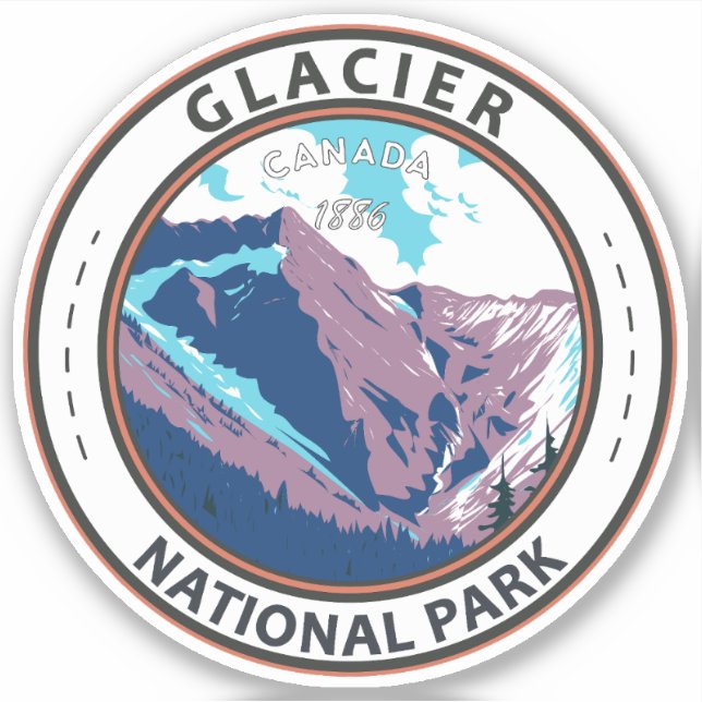 Glacier National Park Canada Travel Art Vintage (Front)