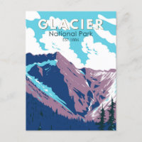 Glacier National Park Canada Travel Art Vintage