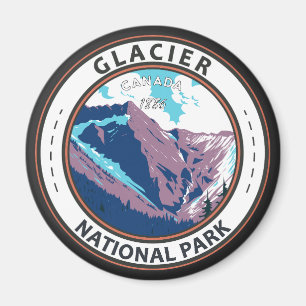 Glacier National Park Canada Vintage Badge Magnet