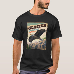 Glacier National Park Eagle Vintage Look T-Shirt