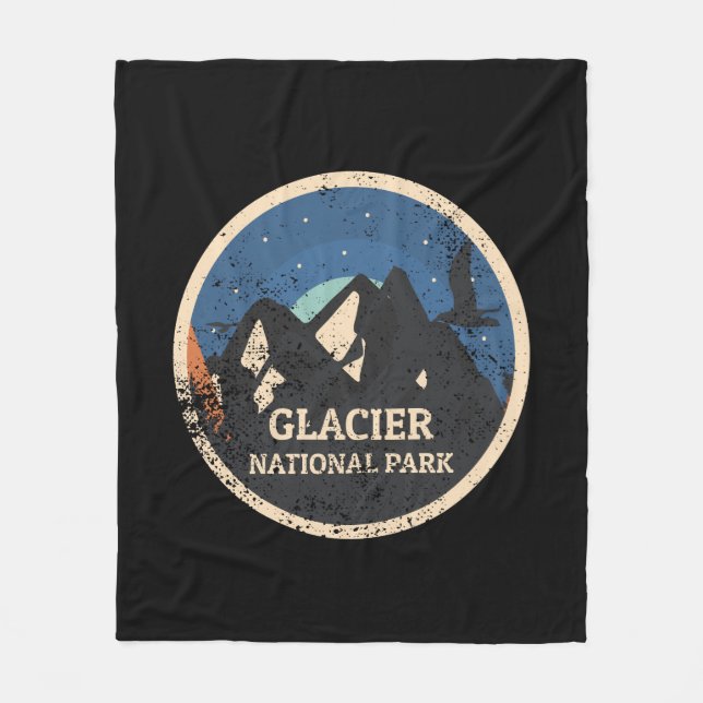 Glacier National Park Fleece Blanket (Front)