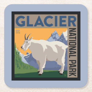 Glacier National Park   Goat Square Paper Coaster