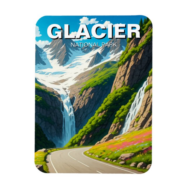 Glacier National Park Going-to-the-sun road Magnet (Vertical)