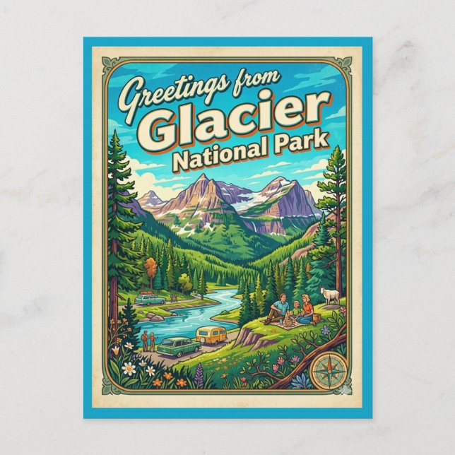 Glacier National Park Greetings Wilderness Postcard (Front)