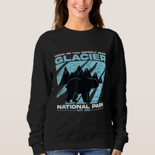 Glacier National Park Grizzly Bear Hiking Vacation Sweatshirt