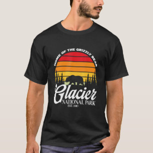Glacier National Park Grizzly Bear Hiking Vacation T-Shirt
