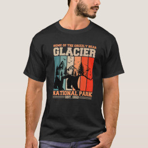 Glacier National Park Grizzly Bear Hiking Vacation T-Shirt